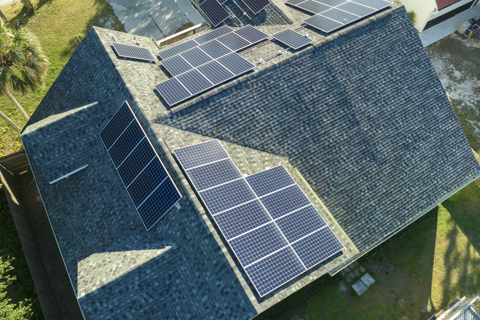 Solar panels installed on a residential roof